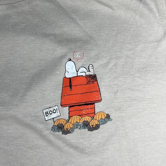 RSQ Peanuts Youth XL “Boo” Halloween Beige Graphic T-Shirt Snoopy Charlie Brown - Picture 3 of 7
